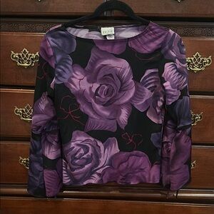 Purple Floral Women's Top